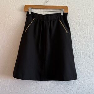 Bundle 3 for 50% off 1970s Black A-Line Skirt with Gold Trim